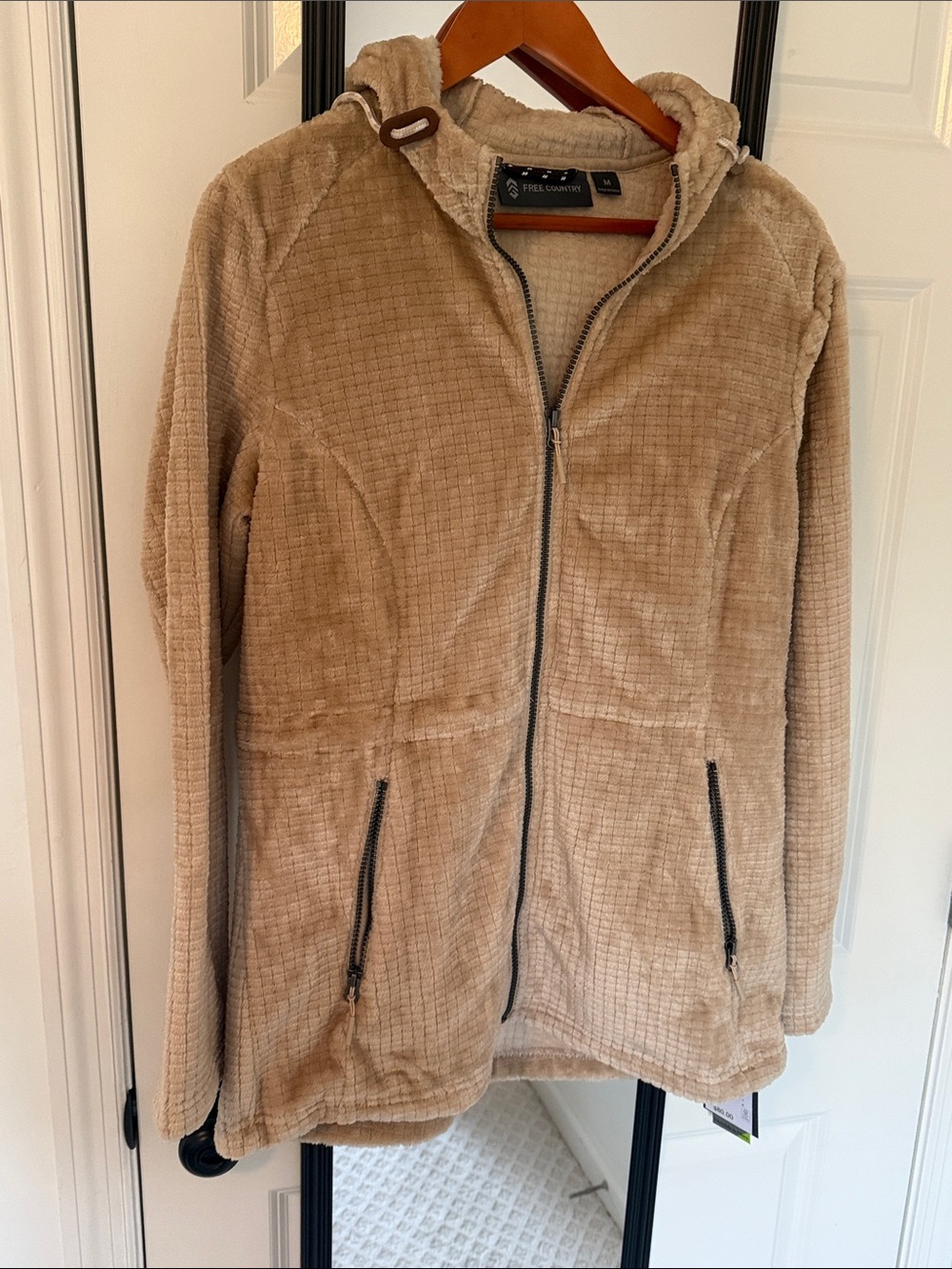 Free Country Plush Zip Hoodie in Tan